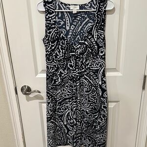 LOFT Black and White Patterned Dress